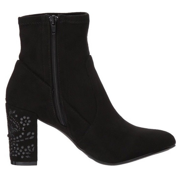 Steve Madden Aubree Embellished Block Heel Booties - Picture 4 of 5